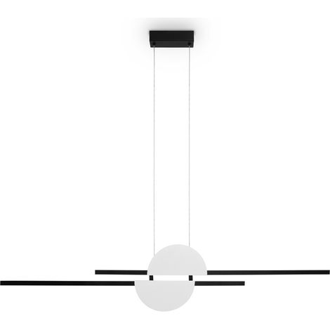Maytoni Skyline Lampada a sospensione moderna da soffitto, colore nero 4000K, 900lm, paralume bianco (1/5)