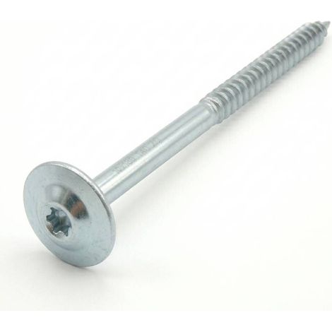 100 Vis De Construction À Tête Large Ct 06240 - 6X240 mm T30 Zingué Blanc - D-Work