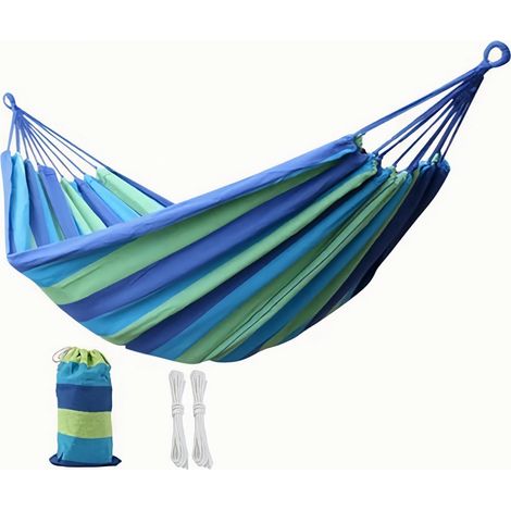 Hamac - Confortable - Toile épaisse - 190 x 100 cm - Charge 300 kg - blue