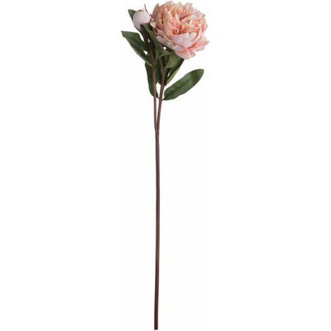 Peach Peony Rose Artificial Flower - Plastic - L15 x W20 x H58 cm - Orange