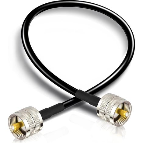 Câble Rallonge Coaxial UHF - 1 Pièce - RG58 50 Ohm - Extension Faible Perte PL259 - Radio CB VHF Amateur - 30 cm (1/5)