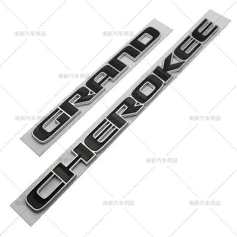 3D-ABS-Auto-Heckklappen-Kotflügel-Emblem-Aufkleber für JEEP GRAND CHEROKEE WK WK2 ZJ WJ Buchstaben-Namensschild-Zubehör – Silber/Schwarz