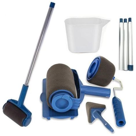 9-teiliges Malerset inklusive Farbroller mit tropffreiem Farbbehälter und Farbwanne, Farbroller-Set, Farbe (1/5)