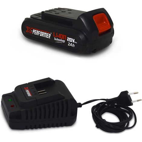 Batterie CONCEPT 20V Lithium 2 Ah compatible pour la gamme d'outils Electro-portatifs X-PERFORMER + Chargeur unclus
