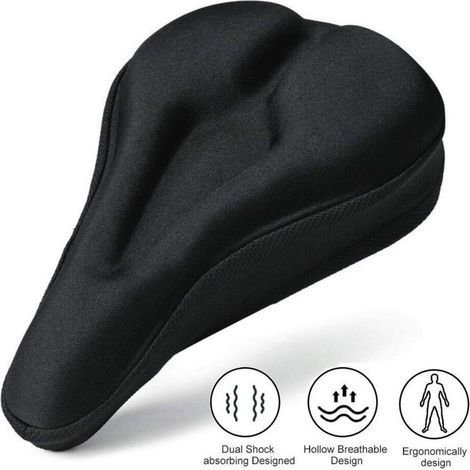 Housse de Selle de Vélo, Silicone Coussin de Selle de Vélo en Gel et Confortable pour VTT de Montagne, Vélo de Route, pour Hommes et Femmes (1/5)