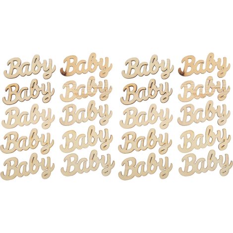 20Pcs Baby Letter Wood Pieces 90x45mm Durable Safe Use Easy Write Personalized Modeling DIY Wood Crafts (1/5)