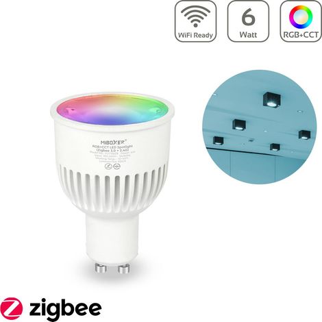MiBoxer Zigbee 3.0 + 2.4G RGB+CCT LED Spot 6W GU10 FUT106ZR (1/5)