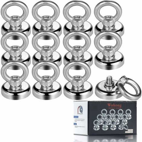 25-mm-Magnethaken – 19 kg Zugkraft – Neodym für starken Halt – 12er-Packung (1/5)