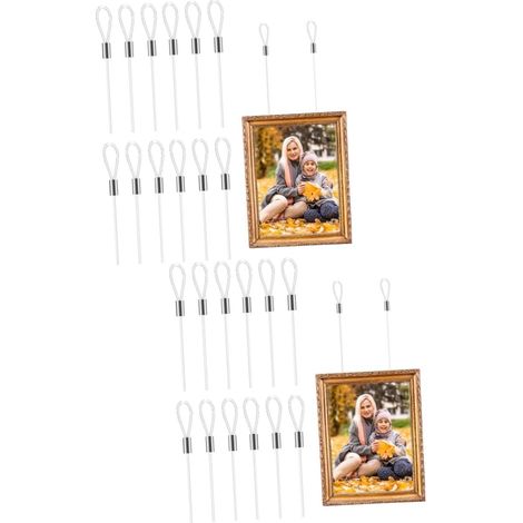 Lot de 24 cordons suspension gainés pour tableaux et cordes à linge (1/5)
