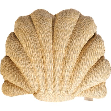 Coussin Coquillage Effet Raphia 45x45 cm - Déco Bohème (Garni & Résistant) (1/5)