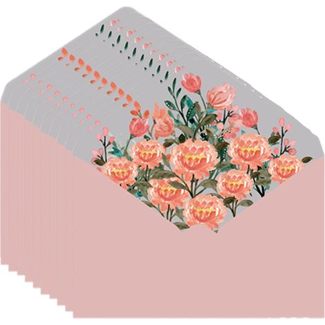 Enveloppe Florale En Papier - Design Élégant Pour Invitation Et Carte De Vœux - Usage Mariage Et Fête - Lot De 50 Pièces (1/5)