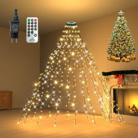 Guirlande Lumineuse pour Sapin de Noël 400LED 2M×16 Guirlande Fil Cuivre 8 Modes Étanche IP44 Guirlande pour Lumière d'arbre de Noël, pour Sapin de 150 cm, 180 cm, 210 cm, 240 cm, Guirlande Lumineuse (1/5)