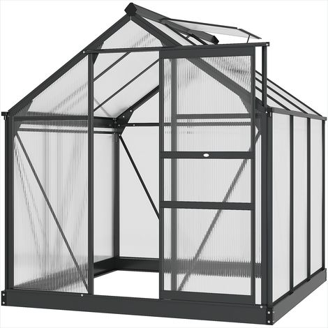 Serre de jardin 3,65 m² polycarbonate aluminium 190 x 192 x 201 (1/5)