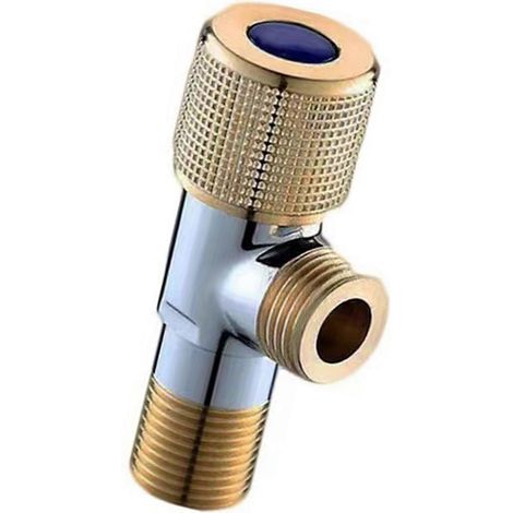 Vannes d'angle professionnelles, résistantes à l'oxydation, pour une alimentation en eau optimale. Améliorations pour la sécurité des raccordements de tuyauterie. Multicolore. Modèle B Angle bleu V (1/5)