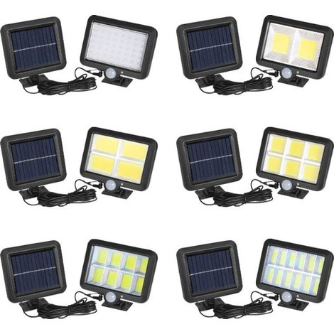 Lampe Solaire Extérieur avec Détecteur de Mouvements Infrarouge, 100COB Projecteur LED extérieur Avec Detecteur, Eclairage de Sécurité, 500LM étanche IP65, Pour Jardin, Entrept, Entrée (1/3)