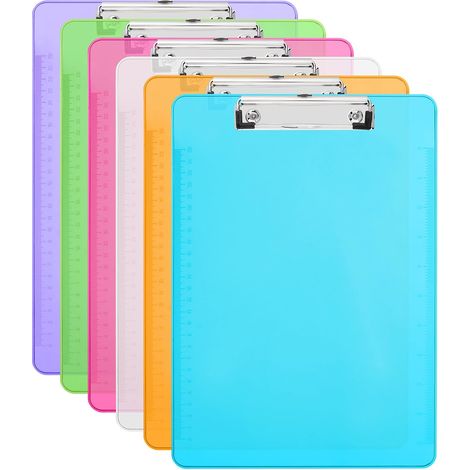 6 x A4 Clipboard with Metal Clip and Hanging Eye (1/5)
