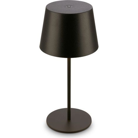 Briloner Lampada da tavolo LED senza fili Ø9,5x20,5 cm 1,2W 120lm 2700K bianco caldo dimmerabile nero - Lampada da tavolo a batteria soggiorno camera da letto balcone (1/5)