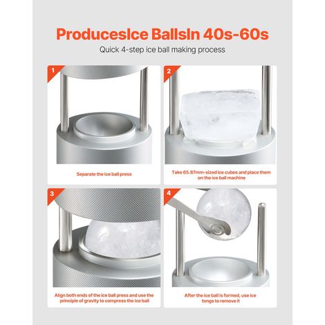 Presse à Glaçons Diamant 53 mm Moule à Glaçon Rond en Aluminium (1/5)