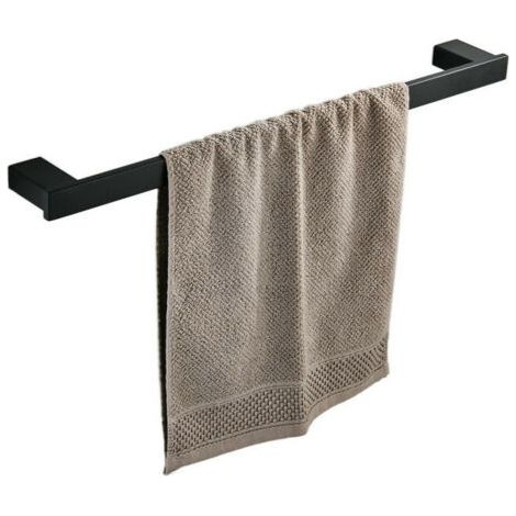 Handtuchhalter zur Wandmontage, aus Edelstahl SUS 304, Einzelstange, 40 cm, Schwarz (1/5)