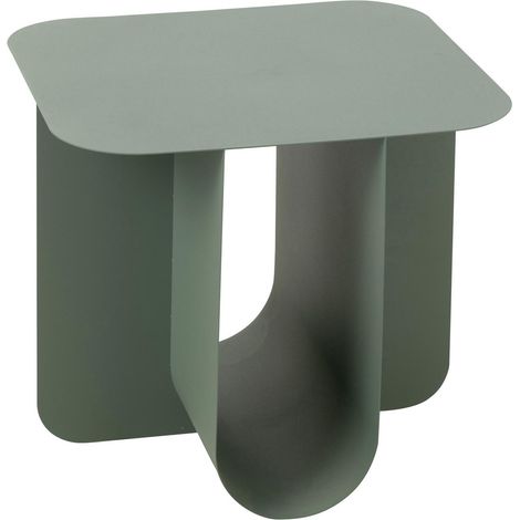 Table d'Appoint Carrée en Métal "Reva" 39cm Vert
