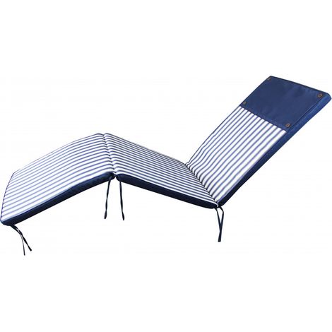 Cuscino da esterno sfoderabile in poliestere 173x47 cm per lettino - Blue (1/5)