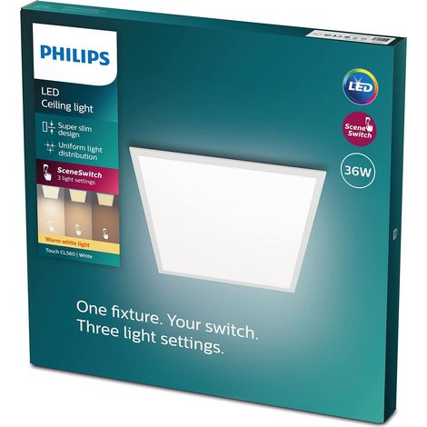 Plafonnier carré à panneau LED à intensité variable, 3 ambiances différentes, Blanc chaud, 36W. pour l'éclairage intérieur, le salon et la chambre, blanc (1/5)