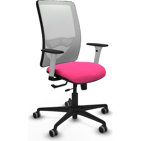 Chaise de bureau piqueras y crespo Zulema blanc similicuir rose (1/2)