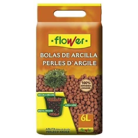 FLOWER STYLE Bolas de Arcilla Roja para Macetas y Jardineras, 6