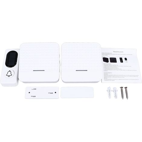 Sonnette sans fil auto-alimentée 52 sonneries électromagnétique pour maison, prise UE 90-260V, génératrice intégrée (1/5)