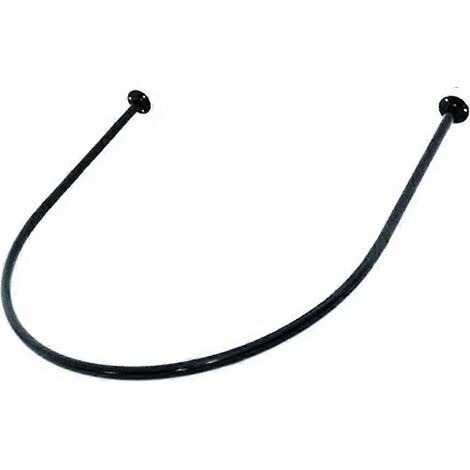 Tringle à rideaux noire en forme de U 80 x 80 cm fixation murale pour salle de bain ou cabine d'essayage finition noire neutre (1/5)