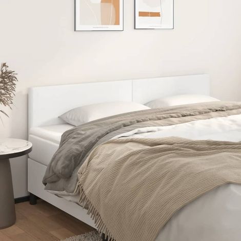 Kopfteile Weiß 160x5x78/88 cm Kunstleder