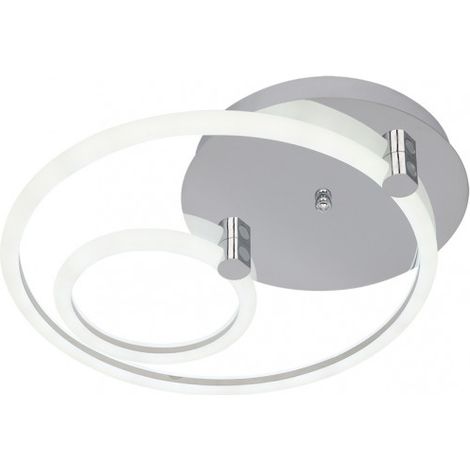 Lampada da soffitto 37w 3000k, 4000k, 6500k cromo alya 9x44x40cm 4995 lm dimmerabile, memoria e telecomando c..
