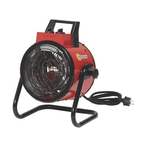 Sovelor – Chauffage de chantier électrique 1,5/3 kW – Débit d’air 300 m³/h – Thermostat intégré – Compact et mobile – K3