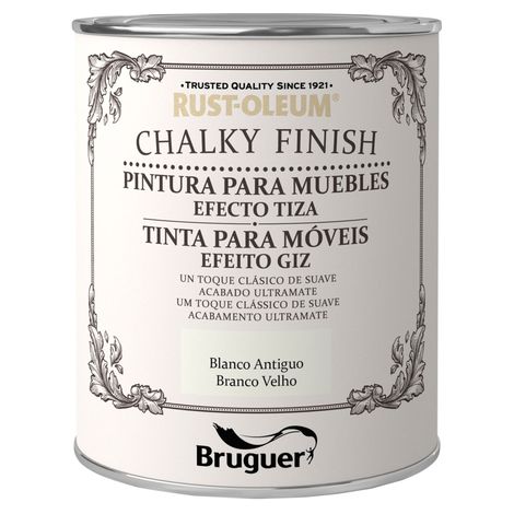 Rust-Oleum Bruguer Chalky Finish pintura para muebles Blanco Antiguo 750ml