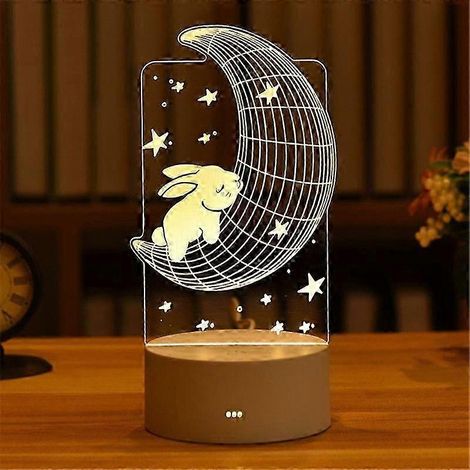 3D-LED-Acryl-Nachtlicht für Weihnachten, Schlafzimmerdekoration, Geburtstags- oder Hochzeitsgeschenk, runde Form, Leuchtmittel inklusive. (1/5)