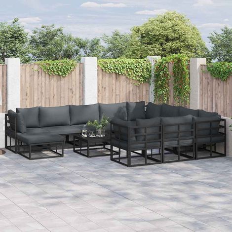 vidaXL Garden Sofa Set 12 pcs Black Metal (1/5)