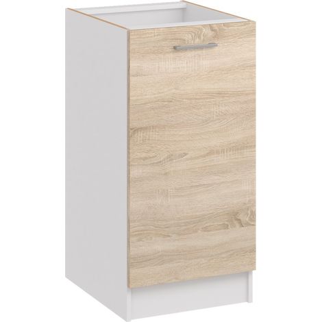 Küchenunterschrank 45 cm sonoma – Moderner Küchenschrank mit glatter Front und Griff – Höhe 82 cm