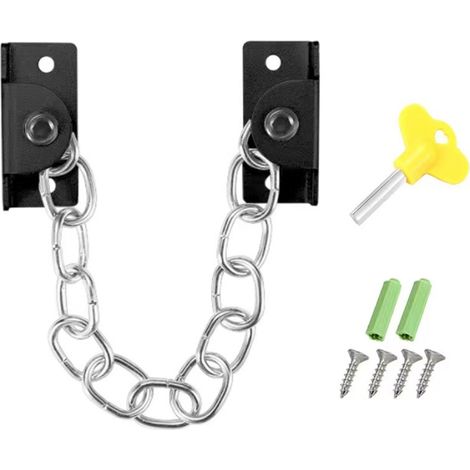 Chain Lock Pour Fenêtre - Câble En Acier Inoxydable 2,5 Mm - Sécurité Enfant Et Anti- Intrusion - Pour Fenêtres Et Portes Intérieures - 1 Pièce (1/5)