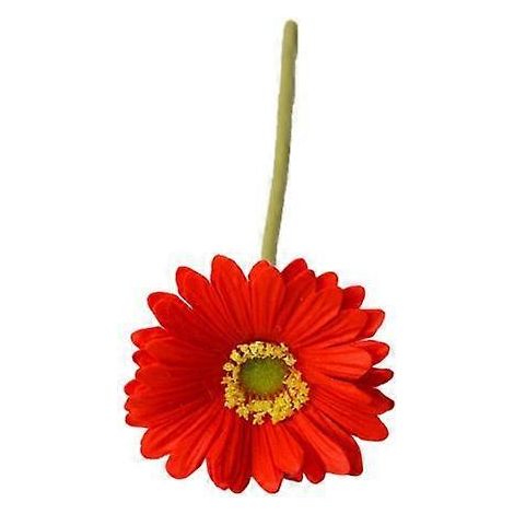 Gerbera Jamesonii artificiel avec tige, fleur en soie réaliste, centre de table pour la maison ou le bureau, branche de fleur artificielle, décoration floralerouge (1/5)