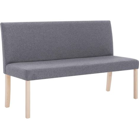 Banquette pouf tabouret meuble banc 139 5 cm gris clair polyester