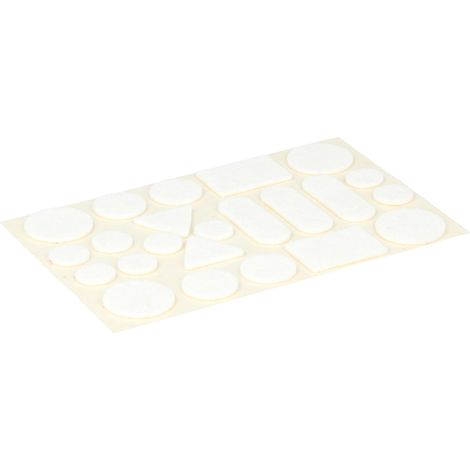 Feltrini adesivi assortiti - bianco - 20 pz.