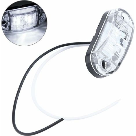 Seitenmarkierungsleuchte aus Gummihaut, 4 x 2 LEDs, wasserdicht, für Anhänger, Wohnwagen, 12 V/24 V, für Pkw, Lkw (Weiß) (1/4)