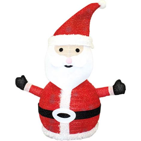 Babbo Natale LED Pieghevole con Stelle Dorate 2W, 40 LED, Luce Fredda, Timer, IP44