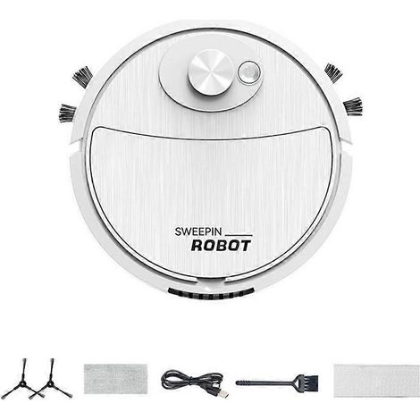 Aspirateur robot laveur USB 3 en 1 intelligent sans fil avec fonction de balayage et de lavage des sols pour la maison et le bureau - B (1/5)