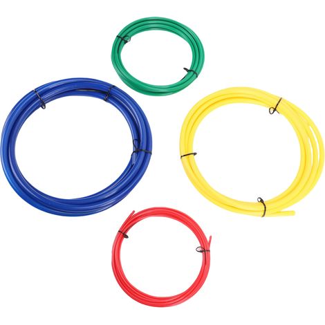 Kit de 4 bandes de cintrage pour tubes en cuivre – 4 m chacune, diamètres 1/4" (rouge), 3/8" (vert), 1/2" (jaune), 5/8" (bleu), en PE flexible, pour climatisation et réfrigération (1/5)