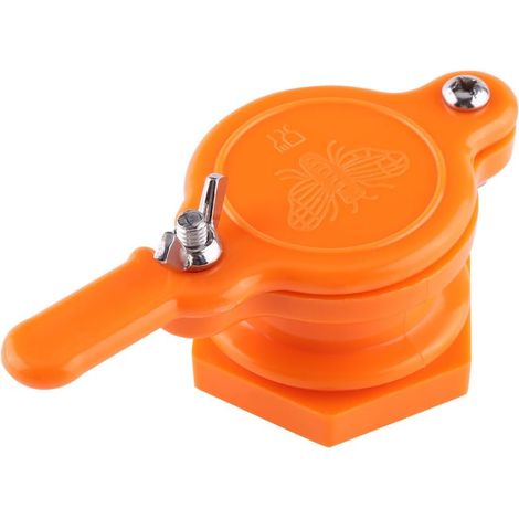 Robinet à Guillotine pour Miel - 1 Pièce - Plastique Renforcé - Extraction Alimentaire Sûre - Apiculture et Cuisine - Orange 12x5,6cm (1/5)