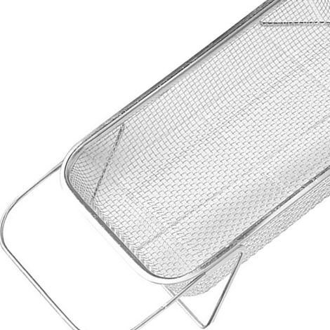 Égouttoir rétractable extensible en acier inoxydable pour évier, format M (29,5 x 21,5 cm). (1/5)