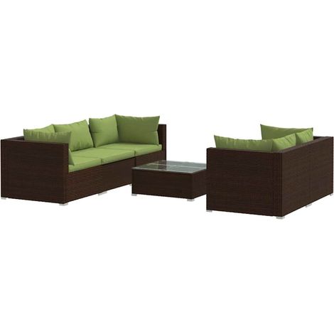 Maison Exclusive - 6-tlg. Garten-Lounge-Set mit Auflagen Poly Rat (1/5)
