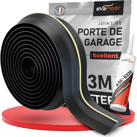 1 Joint Porte Garage 3M, Caoutchouc EPDM, Silicone Inclus, Pour Portes Sectionnelles (1/5)