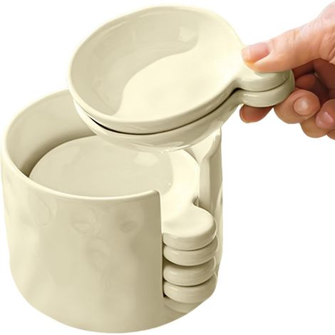Ciotola per salse con supporto Ciotola per spezie con contenitore Mini ciotola in ceramica per servire salsa di soia, ketchup, salsa barbecue e snack (1/3)